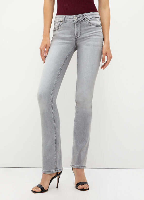 Liu Jo Stretch Denim Cut Women's Skinny Jeans Grey | URL-820534