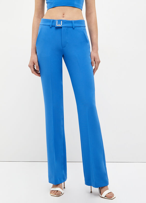 Liu Jo Stretch Lj Women's Pants Light Blue | ZMO-480257