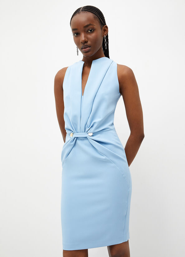 Liu Jo Stretch Sheath Women's Dress Light Blue | UXB-328651