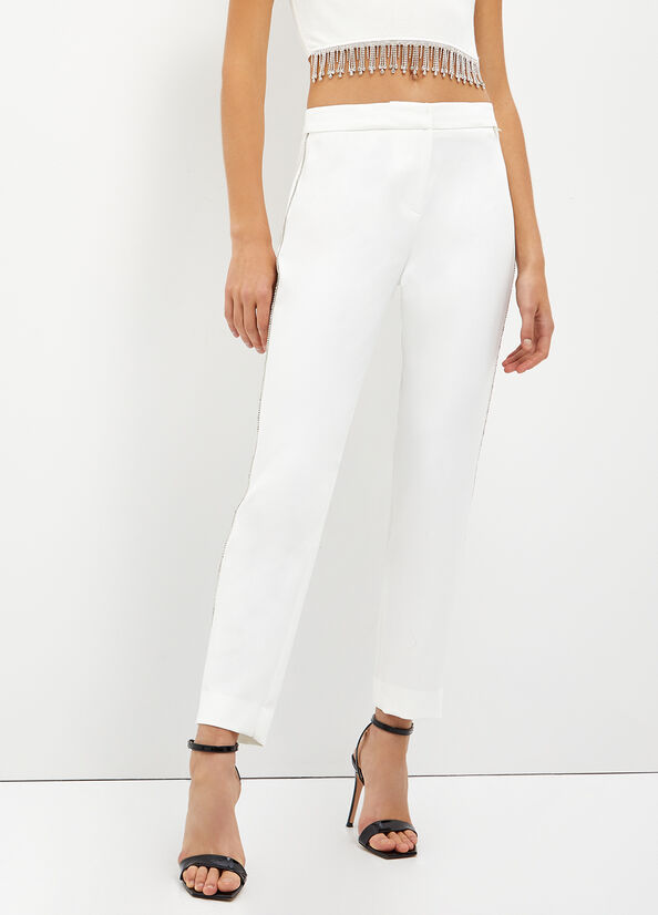 Liu Jo Stylish With Gemstones Women's Pants White | CLR-769312