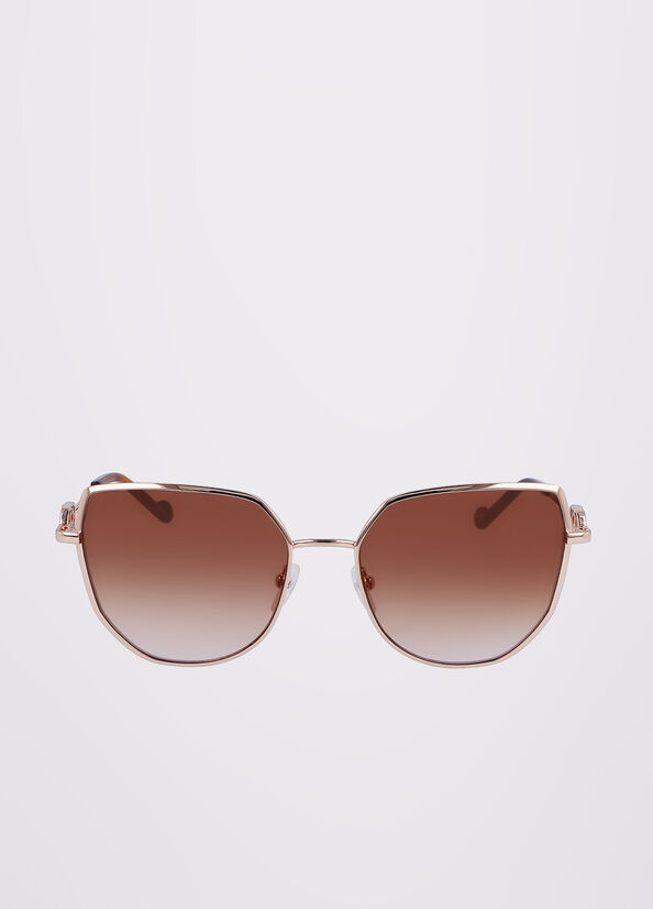 Liu Jo Tea Cup Women's Sunglasses Rose Gold | KIF-025794