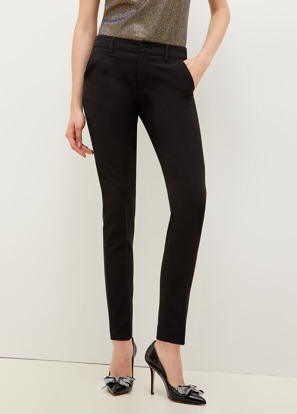 Liu Jo Twill Chinos Women's Pants Black | BXT-397106