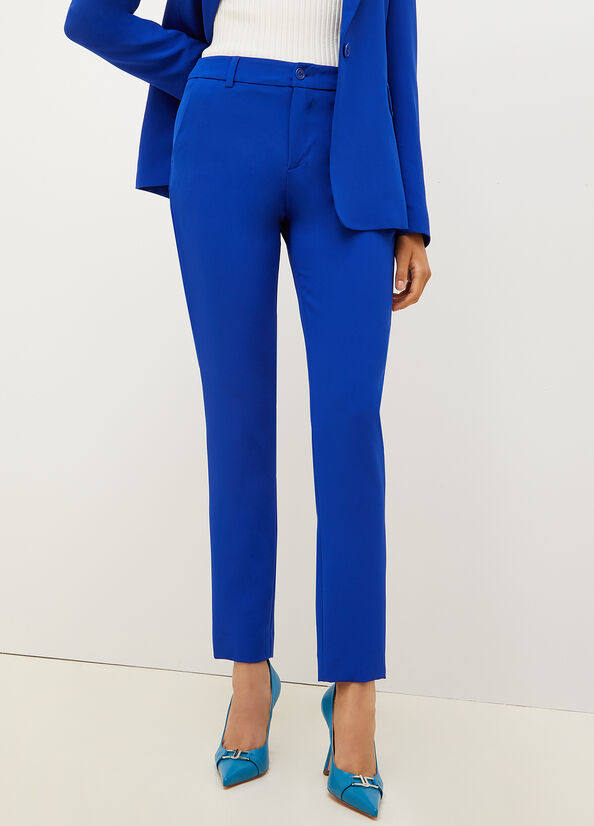 Liu Jo Twill Women's Pants Blue | ILS-826190