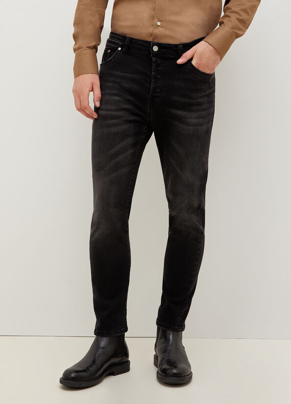 Liu Jo Twisted Men's Skinny Jeans Black | CYR-160532