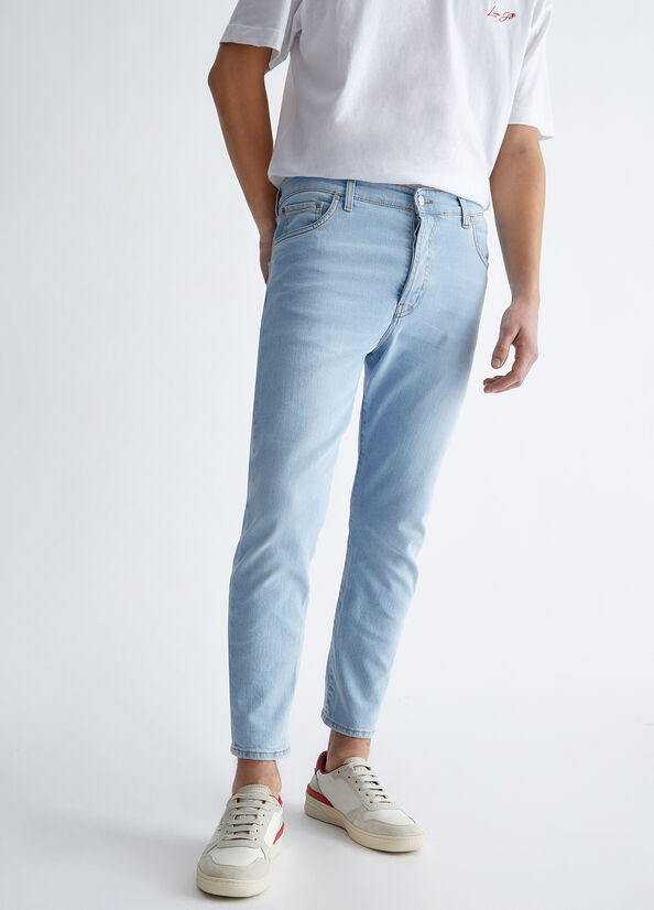 Liu Jo Twisted Men's Slim-Fit Jeans Light Blue | KFT-531946