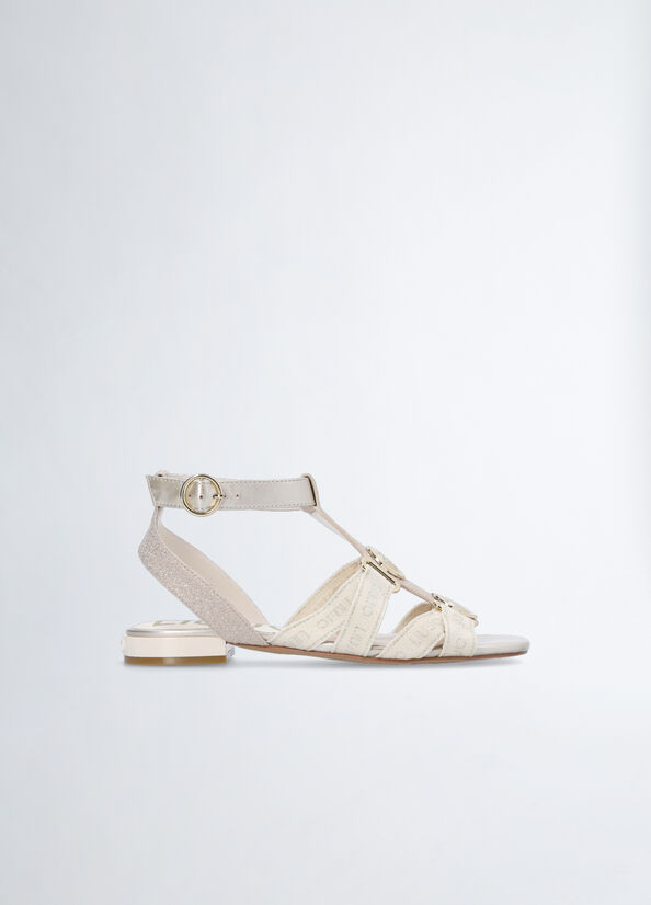 Liu Jo With Glitter Women's Sandals White | KAH-413680