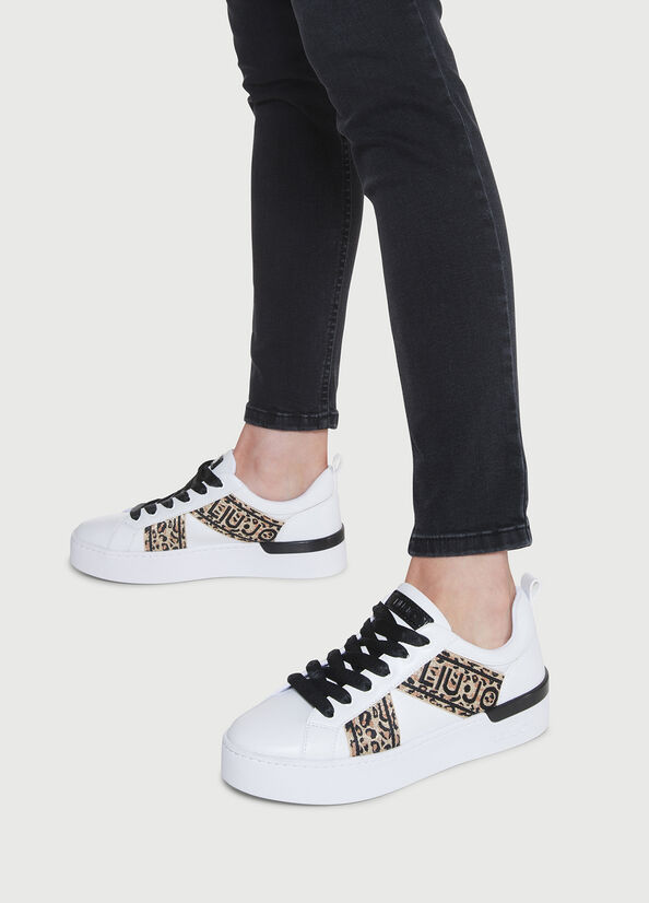 Liu Jo With Jacquard Detail Women's Sneakers White / Black | OME-501469