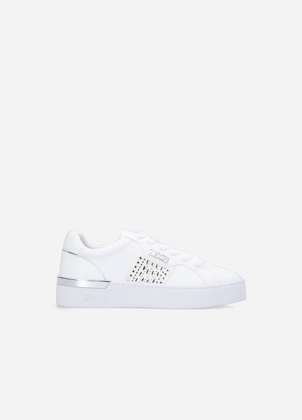 Liu Jo With Jewel Appliqués Women's Sneakers White | RMW-672413