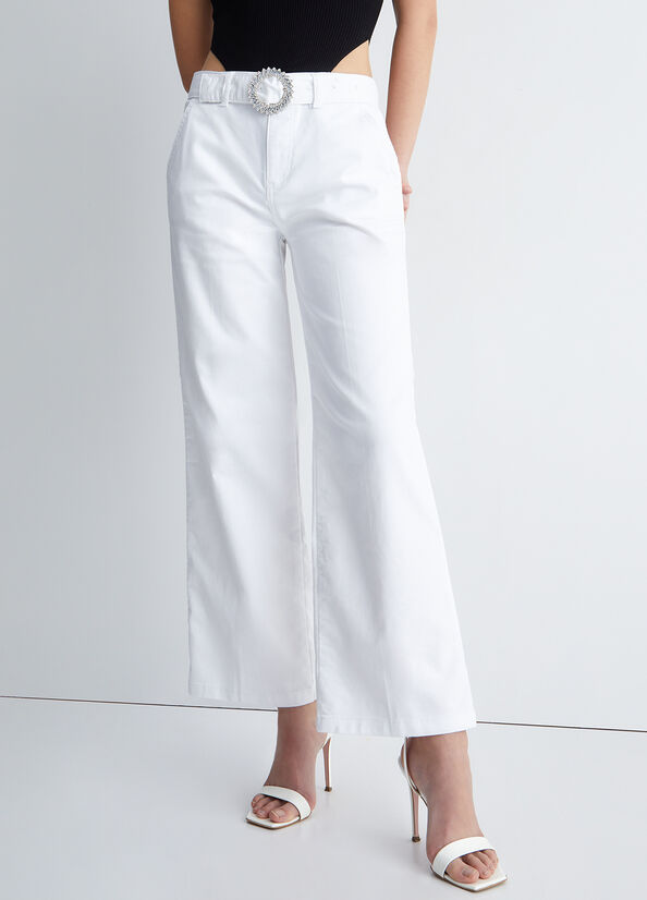 Liu Jo With Jewel Buckle Women's Pants White | ZXF-157380