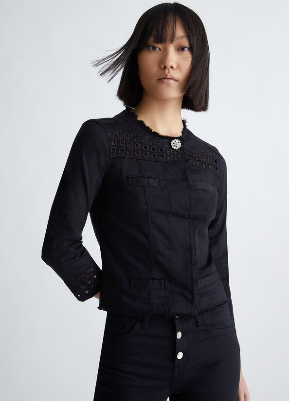 Liu Jo With Lace Women's Jackets Black | FSO-932450