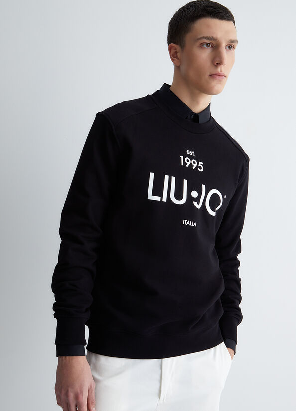 Liu Jo With Logo Men's Sweaters Black | RXK-976534