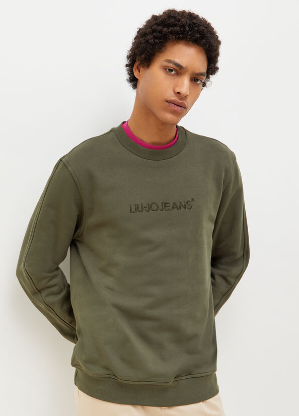 Liu Jo With Logo Men's Sweaters Green | JUB-972408