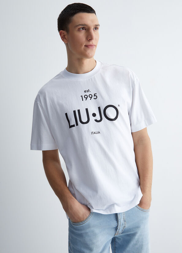 Liu Jo With Logo Men's T Shirts White | EGY-689431