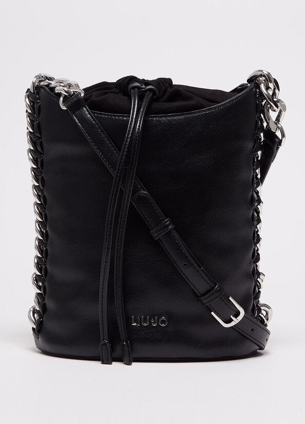 Liu Jo With Logo Women's Handbag Black | KAC-398514