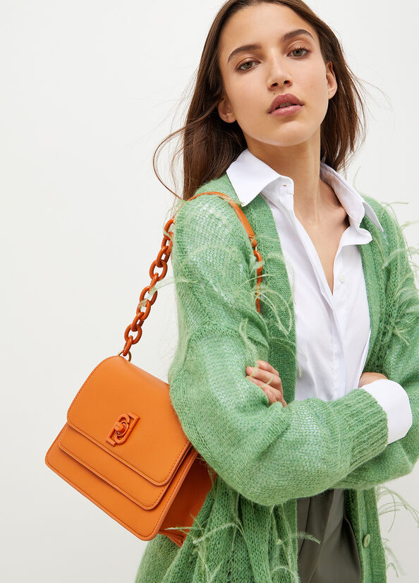 Liu Jo With Logo Women's Handbag Orange | DWS-741268