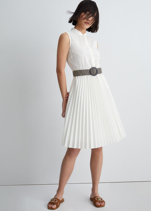 Liu Jo With Plissé Women's Dress White | MJN-265401