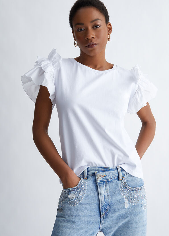 Liu Jo With Ruching Women's Tops White | FMP-301259