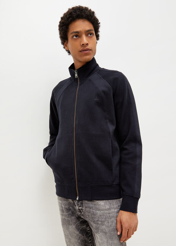 Liu Jo With Zip Men's Sweaters Dark Blue | UYT-671842